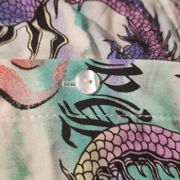 Rue21 Button Down Dragon Print Shirt NEW WT - Picture 4 of 7